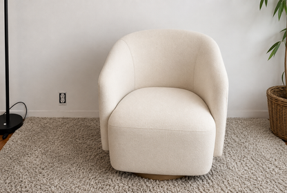 Liquidation Henredon Murphy Swivel Cream Boucle Chair