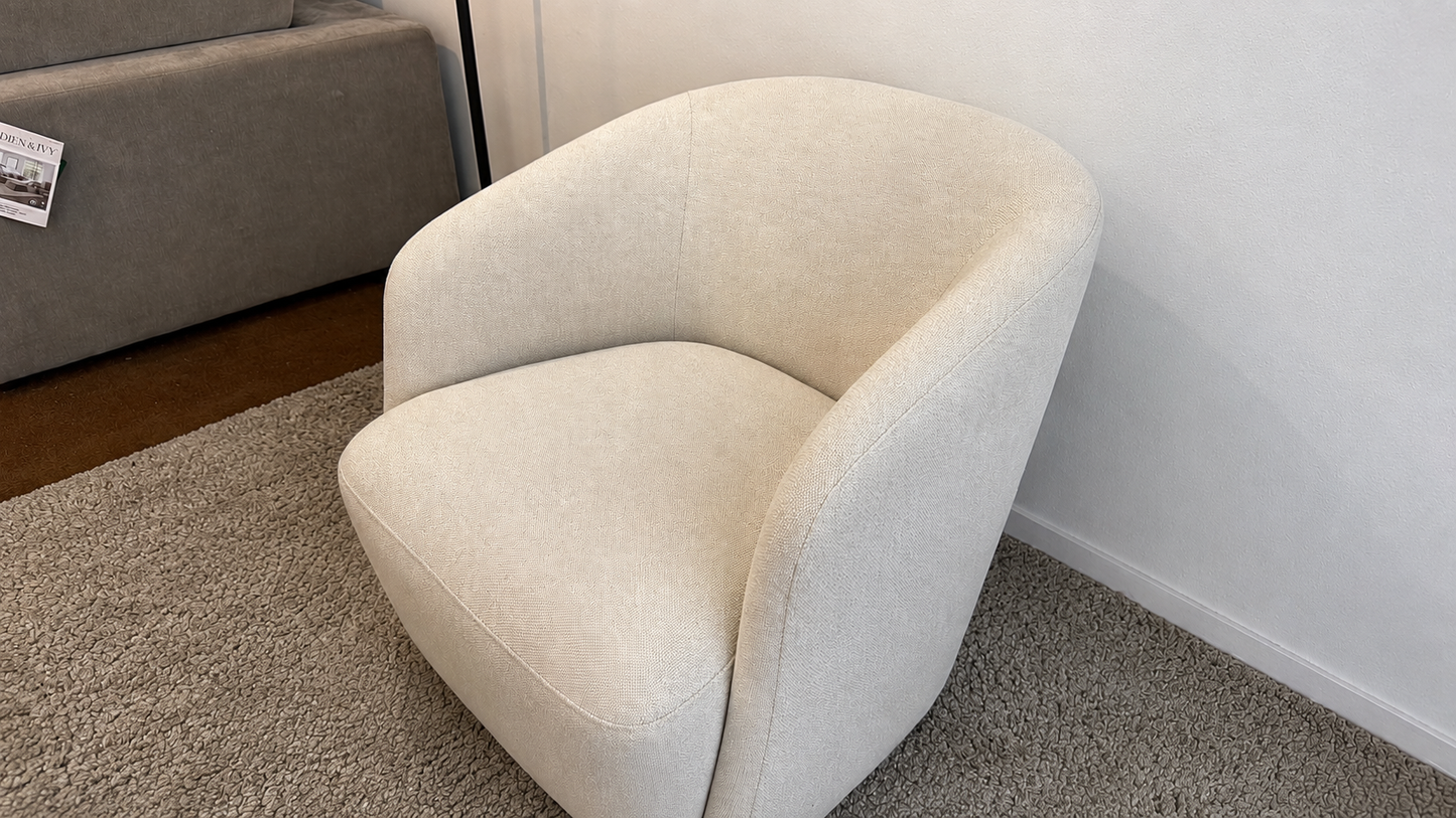 Liquidation Henredon Murphy Swivel Cream Boucle Chair