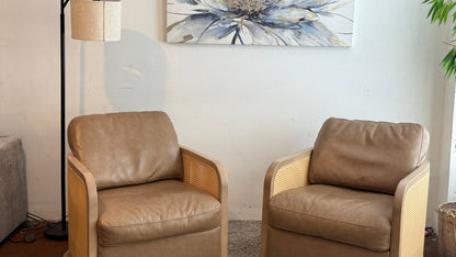 Harley Leather Swivel Accent Chair Set