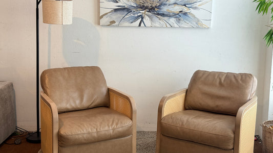 Harley Leather Swivel Accent Chair Set