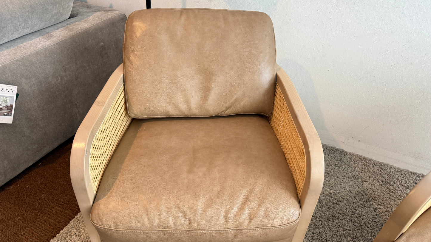 Harley Leather Swivel Accent Chair Set