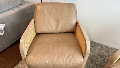 Harley Leather Swivel Accent Chair Set