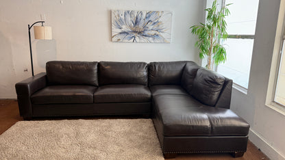 Liquidation Thomasville Artesian Top Grain Leather Sectional