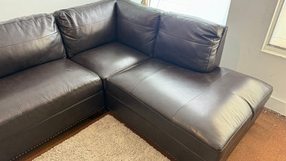 Liquidation Thomasville Artesian Top Grain Leather Sectional